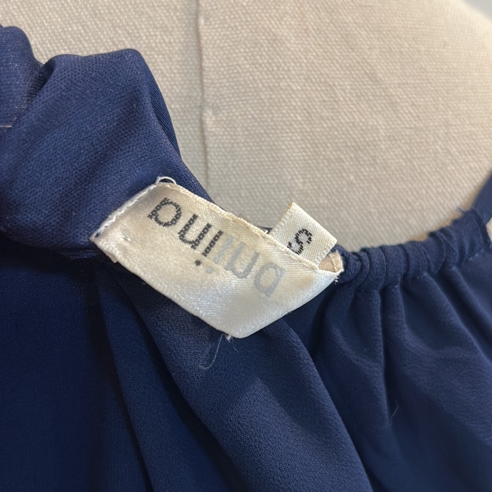 Aniina Anthropologie Navy Blue White Lace Halter Dress Small - Picture 6 of 6